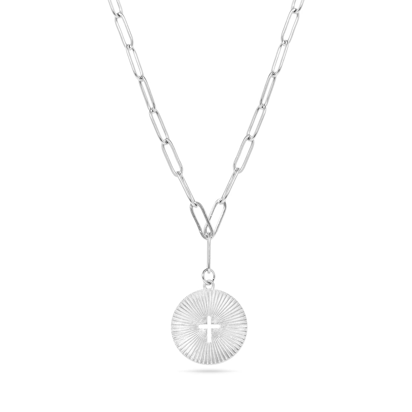 Faith Medallion Paperclip Necklace