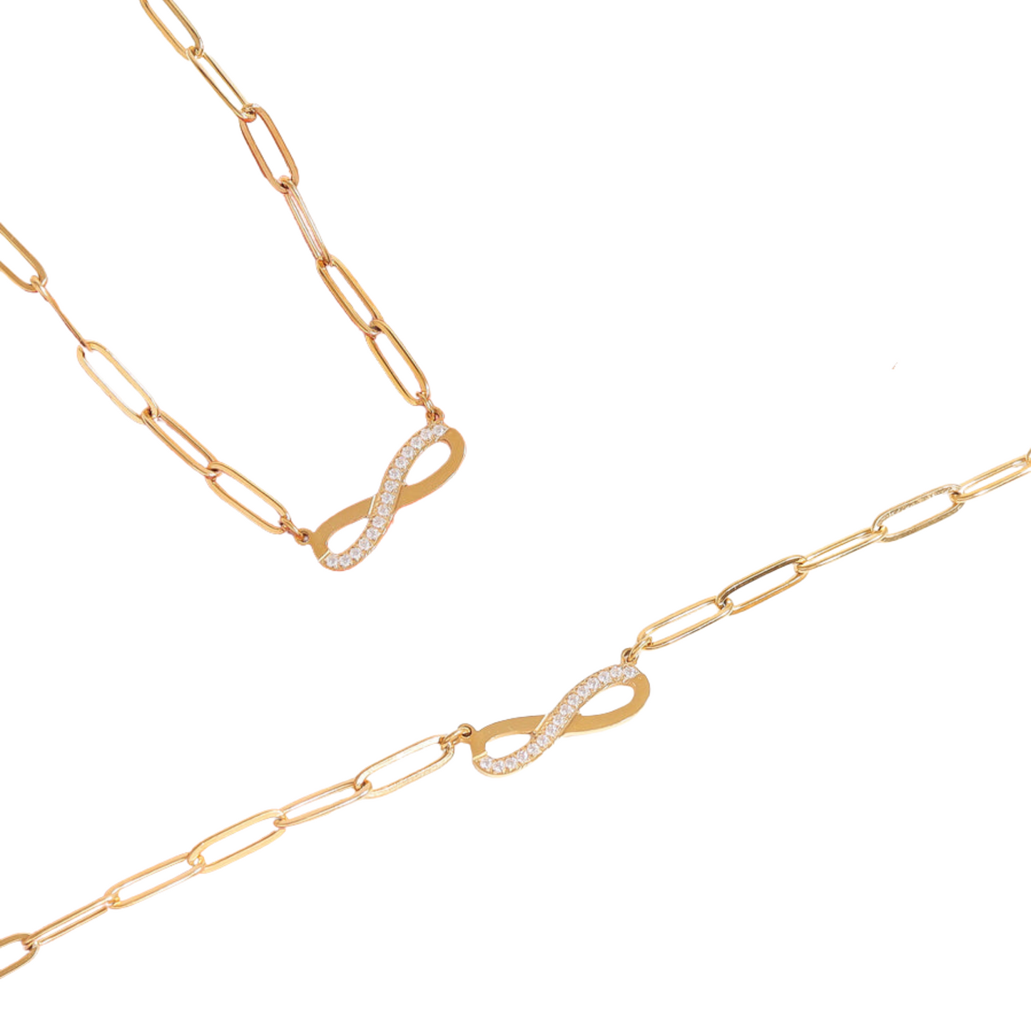 The Infinity Duo – Chain Necklace & Bracelet Set
