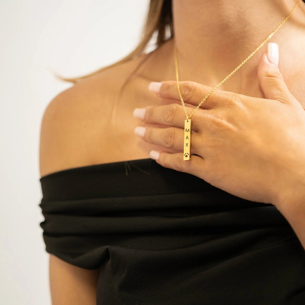 The Pawprint Bar Necklace