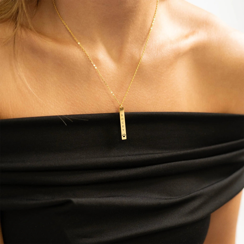 The Pawprint Bar Necklace