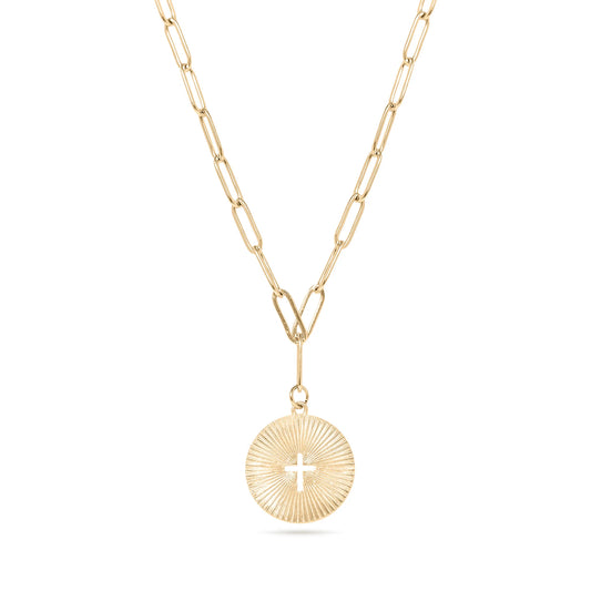 Faith Medallion Paperclip Necklace