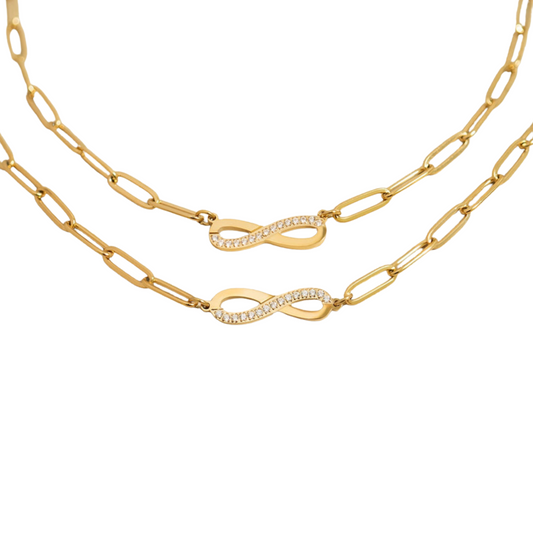 The Infinity Duo – Chain Necklace & Bracelet Set